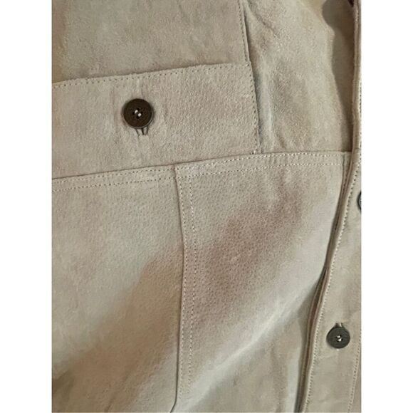 Chico's Womens Gray Leather Button Front Blazer Jacket Size 3 - Picture 16 of 16